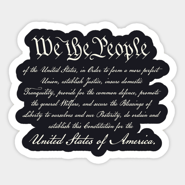 Preamble to the United States Constitution Sticker by Charles's Store 8